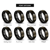 font options for inside engraving on gunmetal & black inline 6 engine rings