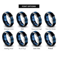 font options for inside engraving on blue & grey inline grind rings