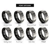 font options for inside engraving on black & grey inline six engine rings