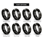 font options for inside engraving on black & grey inline six engine rings