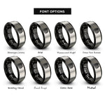font options for inside engraving on black & silver inline six engine rings