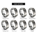 font options for inside engraving on grey inline six engine rings