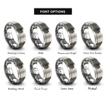 font options for inside engraving on silver inline six engine rings