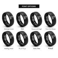 font options for inside engraving on black inline skates rings