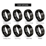 font options for inside engraving on black inline skates rings