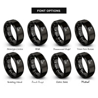 font options for inside engraving on black inline skates rings
