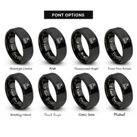 font options for inside engraving on black inline skates rings