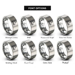font options for inside engraving on gray inline skates rings