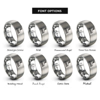 font options for inside engraving on gray inline skates rings