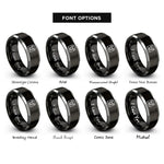font options for inside engraving on black & grey instant camera rings