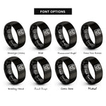 font options for inside engraving on black instant camera rings