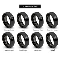 font options for inside engraving on black instant camera rings
