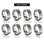 font options for inside engraving on gray instant camera rings