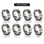 font options for inside engraving on gray instant camera rings
