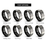 font options for inside engraving on black & grey instrument circle rings