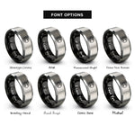font options for inside engraving on black & silver instrument circle rings
