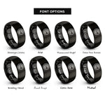 font options for inside engraving on black instrument circle rings