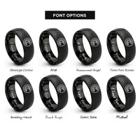 font options for inside engraving on black instrument circle rings