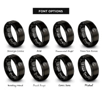 font options for inside engraving on black instrument circle rings