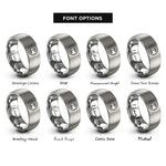 font options for inside engraving on grey instrument circle rings