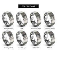 font options for inside engraving on grey instrument circle rings