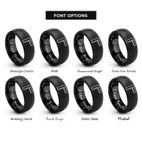 font options for inside engraving on black instrument plug rings