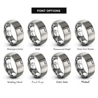 font options for inside engraving on silver instrument plug rings