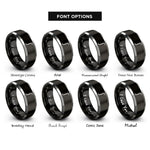 font options for inside engraving on black & grey integral rings