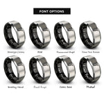 font options for inside engraving on black & gray integral rings