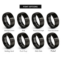 font options for inside engraving on black integral rings