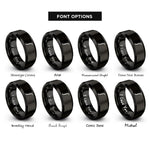 font options for inside engraving on black integral rings