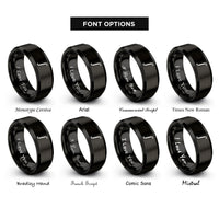 font options for inside engraving on black integral rings