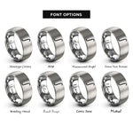 font options for inside engraving on silver integral rings