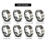 font options for inside engraving on grey integral rings
