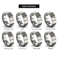 font options for inside engraving on grey integral rings