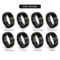 font options for inside engraving on black integral symbol rings