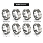 font options for inside engraving on silver integral symbol rings