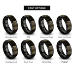 font options for inside engraving on gunmetal & black integral symbol rings