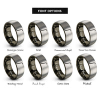 font options for inside engraving on gunmetal & gray integral symbol rings