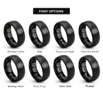 font options for inside engraving on black interlaced serpent rings