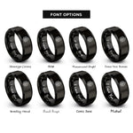 font options for inside engraving on black interlaced serpent rings