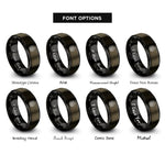 font options for inside engraving on gunmetal & black interlaced serpent rings