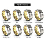font options for inside engraving on gold & gray intersex flag rings