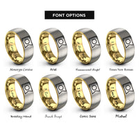 font options for inside engraving on gold & silver intersex flag rings