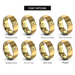 font options for inside engraving on gold & silver intersex flag rings