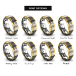 font options for inside engraving on gold & grey intersex flag rings