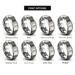 font options for inside engraving on silver intersex flag rings