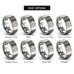 font options for inside engraving on gray intersex flag rings