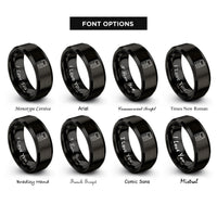font options for inside engraving on black ipod classic rings