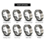 font options for inside engraving on gray ipod classic rings